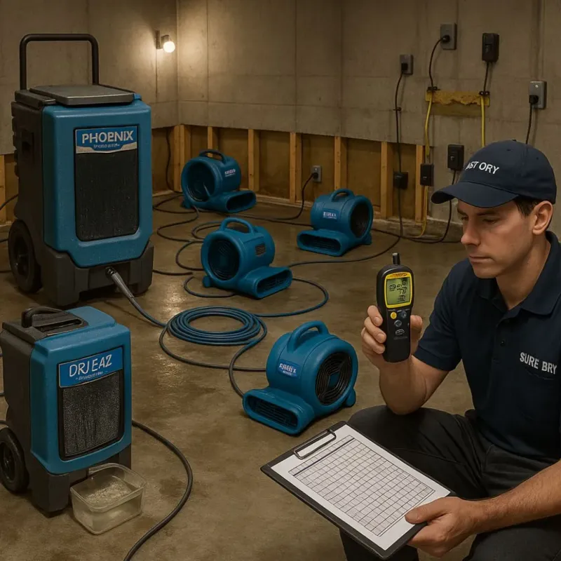 Structural Drying and Dehumidification process in Valley Hill, NC